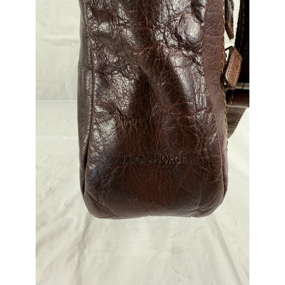 Jack Georges Voyager Leather Crossbody Messenger Hobo Bag